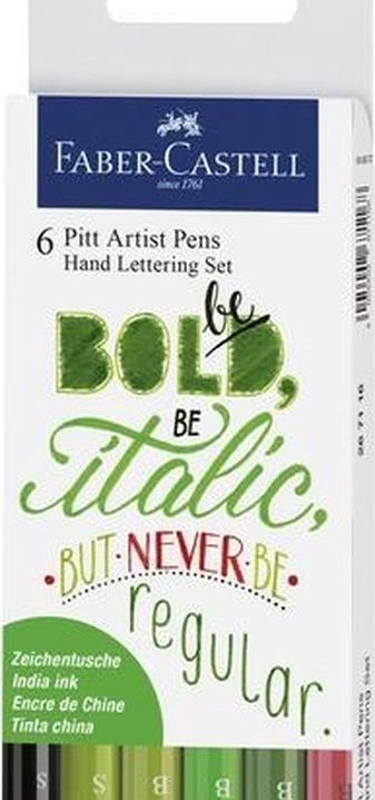 Faber-Castell Pitt Artist Pen Bold Italic 6-delig