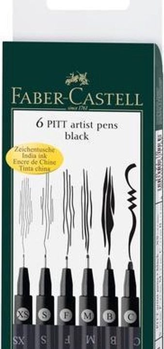 tekenstift Faber-Castell Pitt Artist Pen 6 stuks