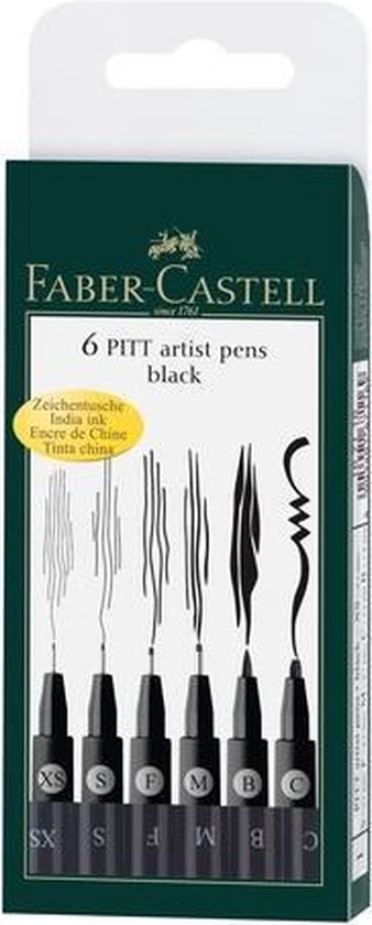 tekenstift Faber-Castell Pitt Artist Pen 6 stuks