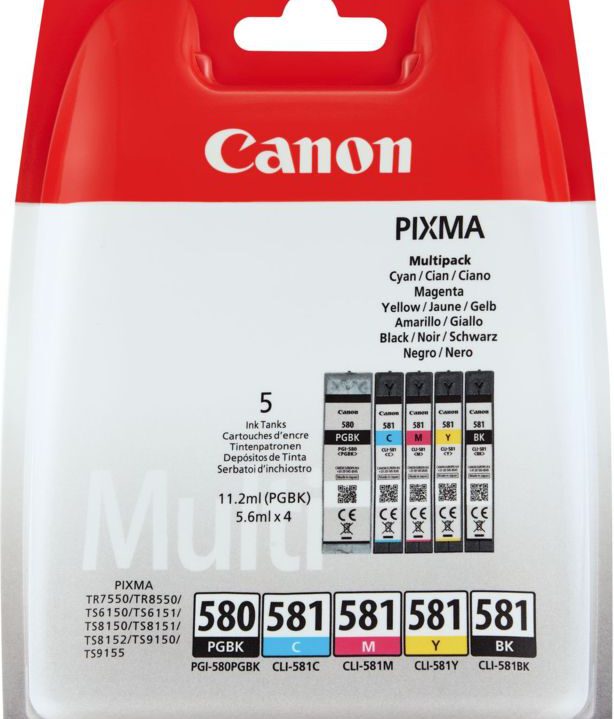 Canon Pixma 580 Zwart + 581 Multipack