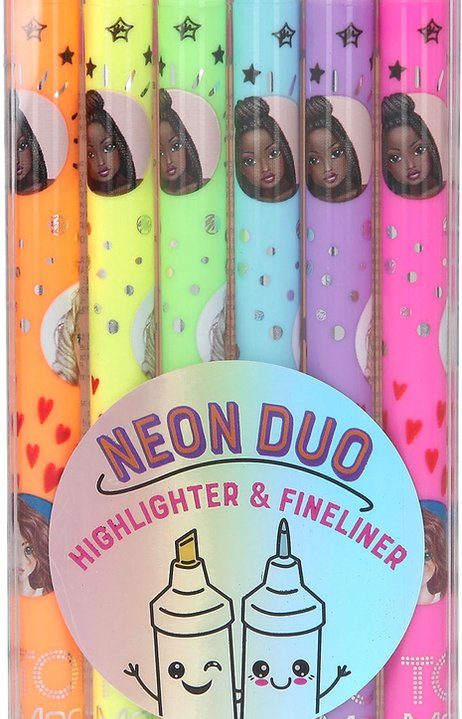 Topmodel Neon Duo Highlighter&fineliner Set
