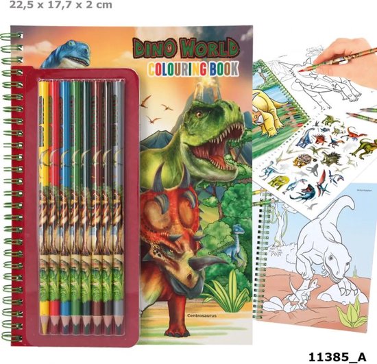 Dino World Kleurboek Met Kleurpotloden