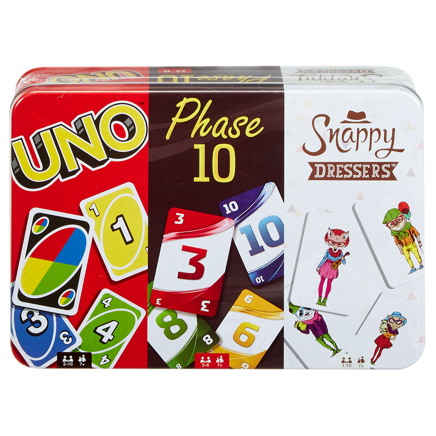 Uno / Phase 10 / Snappy Dressers – 3 In 1 Box – Kaartspel