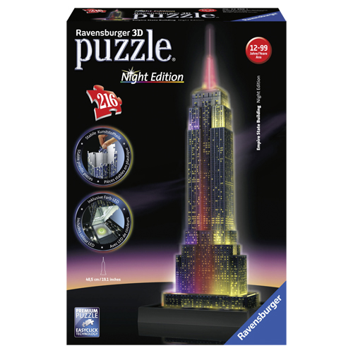 3d Puzzel Empire State Building Bij Nacht 216 Stukjes