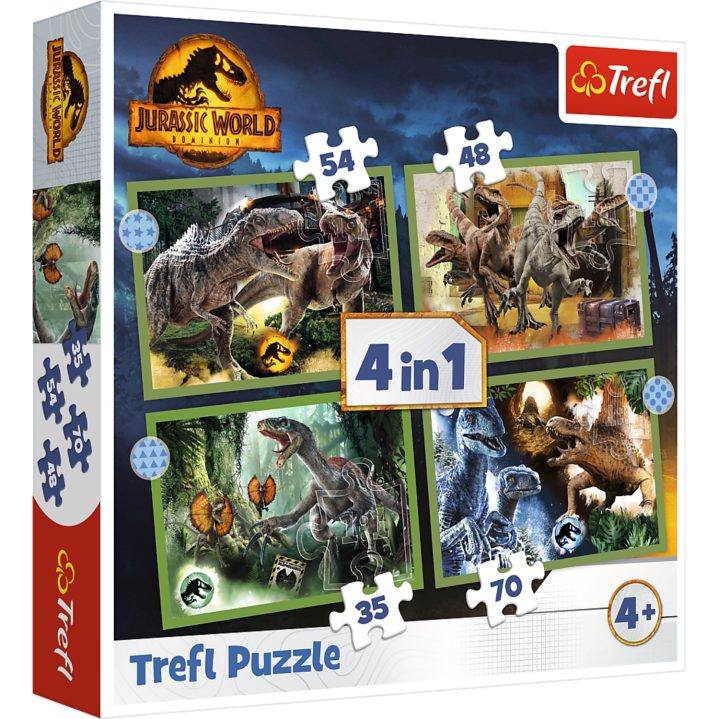 Puzzel 4 In 1 Jurassic World Dino