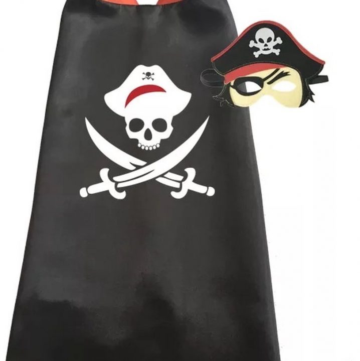 Jobber Piraat Verkleedcape Met Masker Zwart