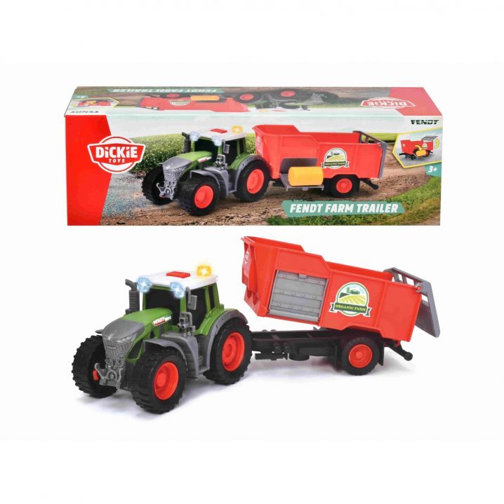 Dickie Toys Tractor Fendt Met Aanhanger En Licht En Geluid